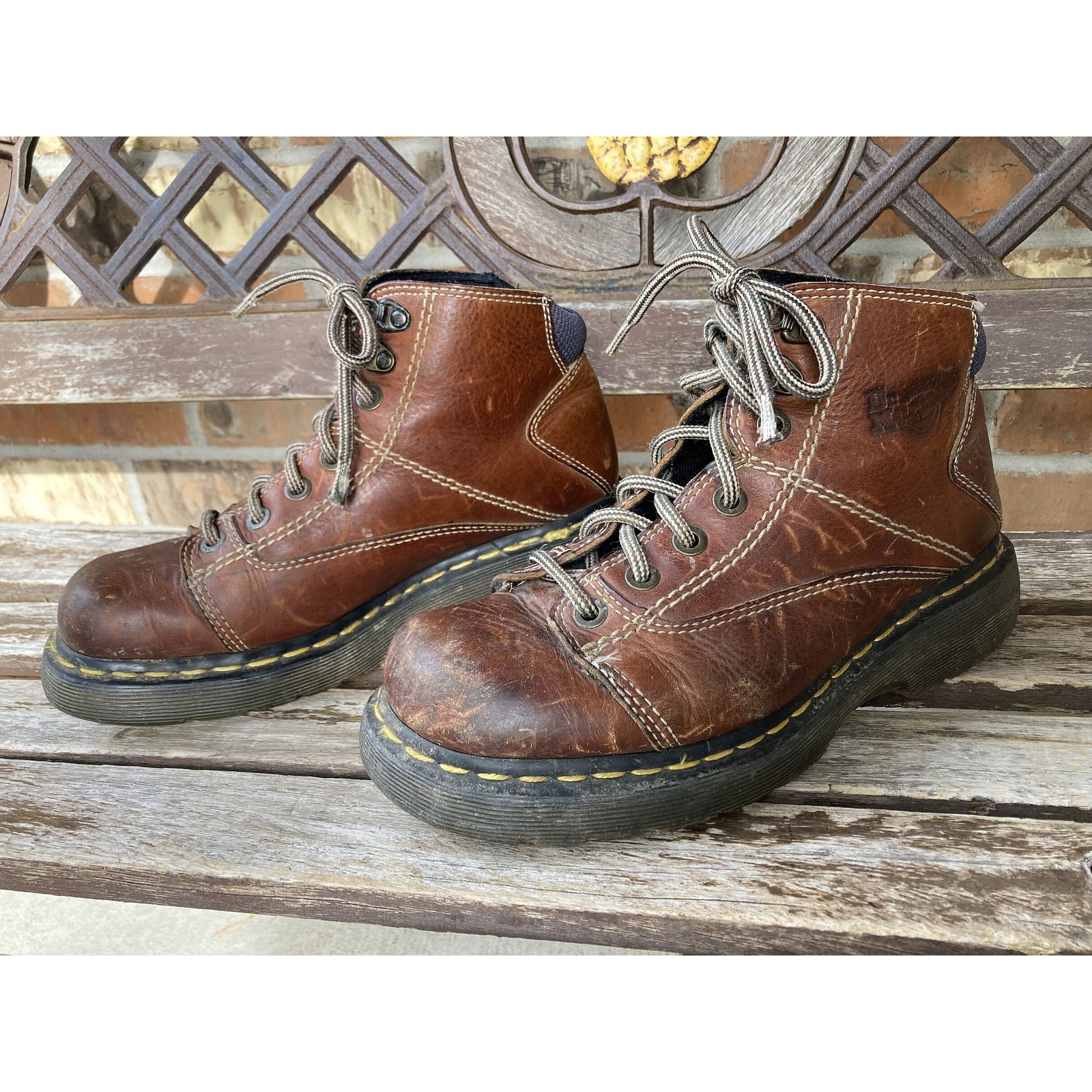 Size Us 8 Dr. Martens Brown Leather Lace Up Boots